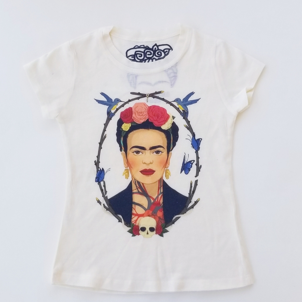 Frida Kahlo Tee Girls Jersey Knit Shirt Size S